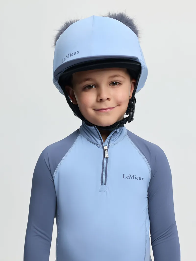 LeMieux Mini Double Pom Hat Silk One Size in Powder Blue