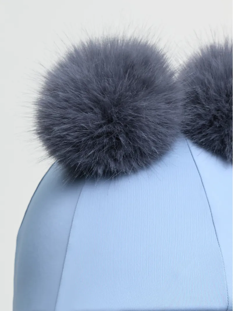 LeMieux Mini Double Pom Hat Silk One Size in Powder Blue-2