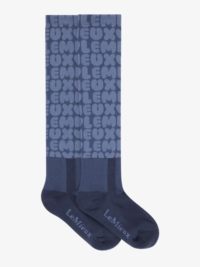 LeMieux Bubble Font Footsie Socks in Shadow-1