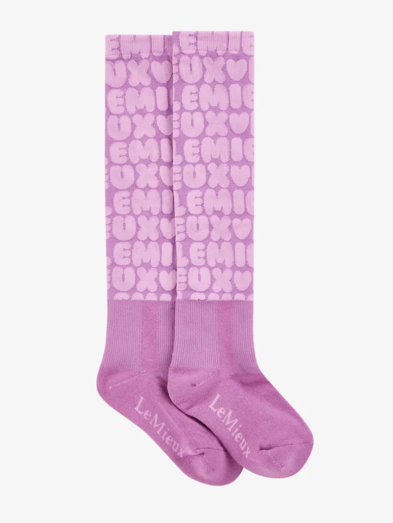 LeMieux Bubble Font Footsie Socks in Fondant-2