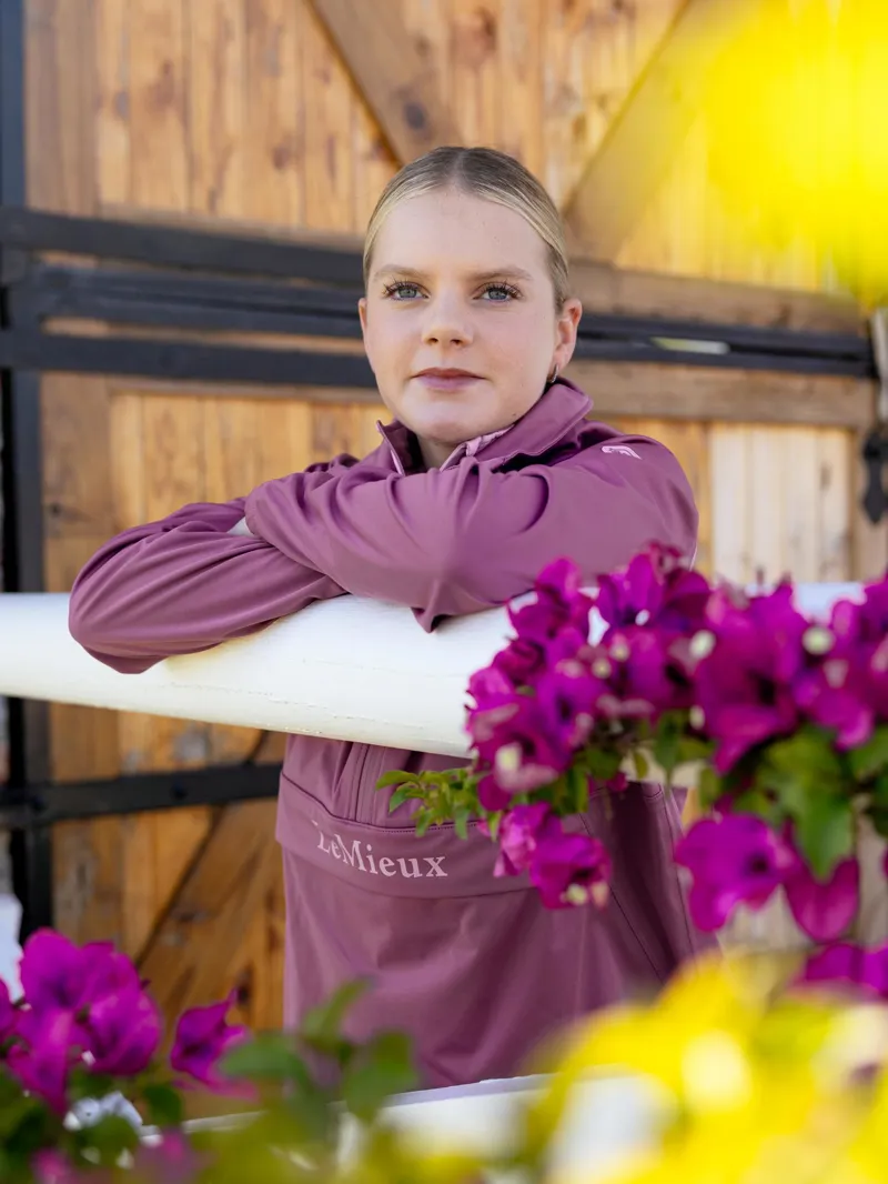 LeMieux Young Rider Paige Quarter Zip Waterproof Jacket in Mallow-1