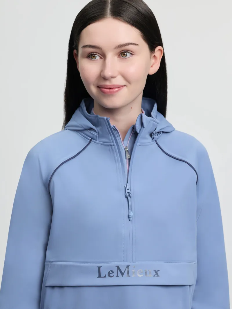 LeMieux Young Rider Paige Quarter Zip Waterproof Jacket in Powder Blue-4