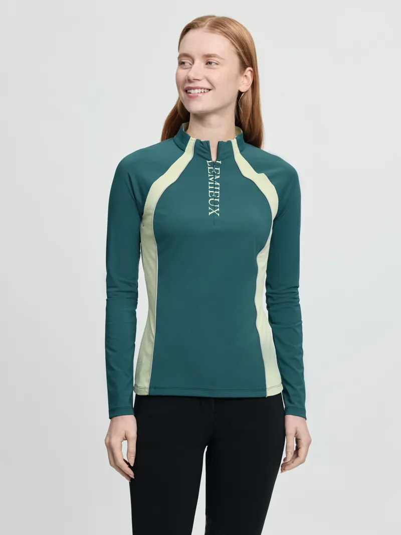 LeMieux Philippa Mesh Long Sleeve Base Layer in Jungle 