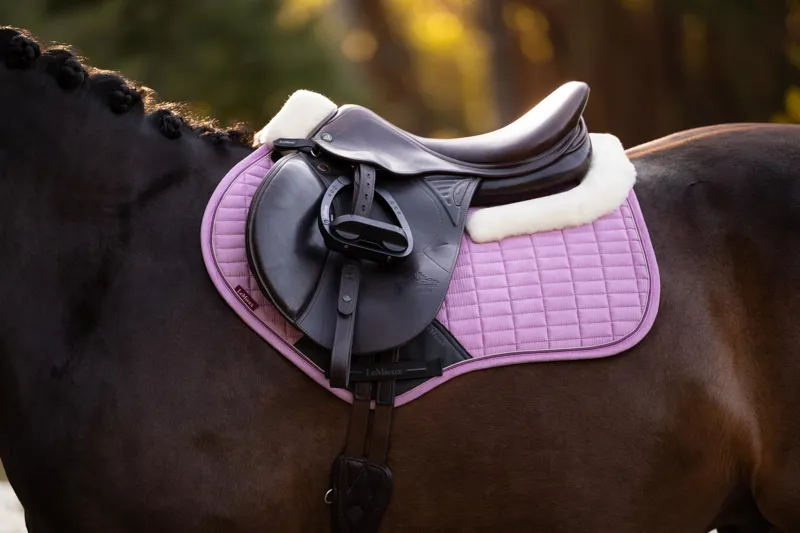 LeMieux Merino+ Suede Close Contact Square in Fondant-2