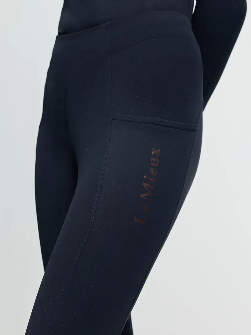 LeMieux Young Rider Sparkle Orla Pull On Breeches in Navy-3