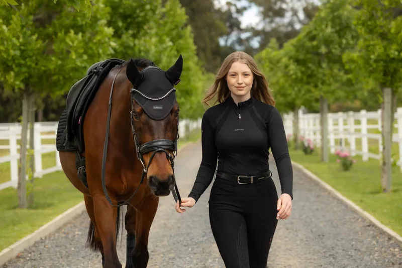  LeMieux Air-Tek Mesh Fly Hood in Black-2