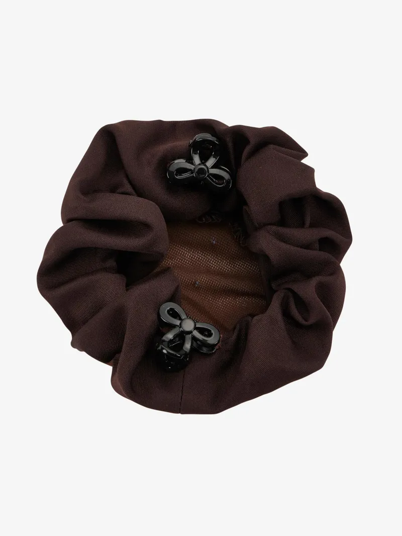 LeMieux Scrunchie with Crystal Hair Net Brown/Brown-1