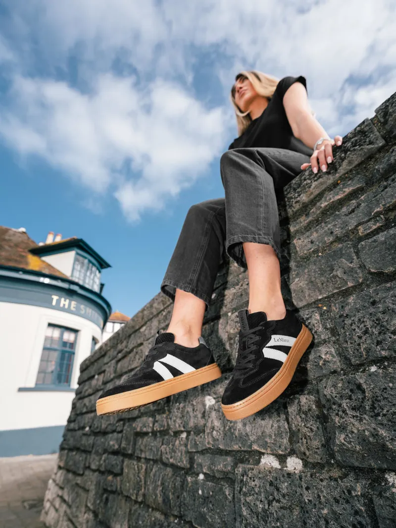 LeMieux Stockbridge Suede Lifestyle Trainers in Black-6