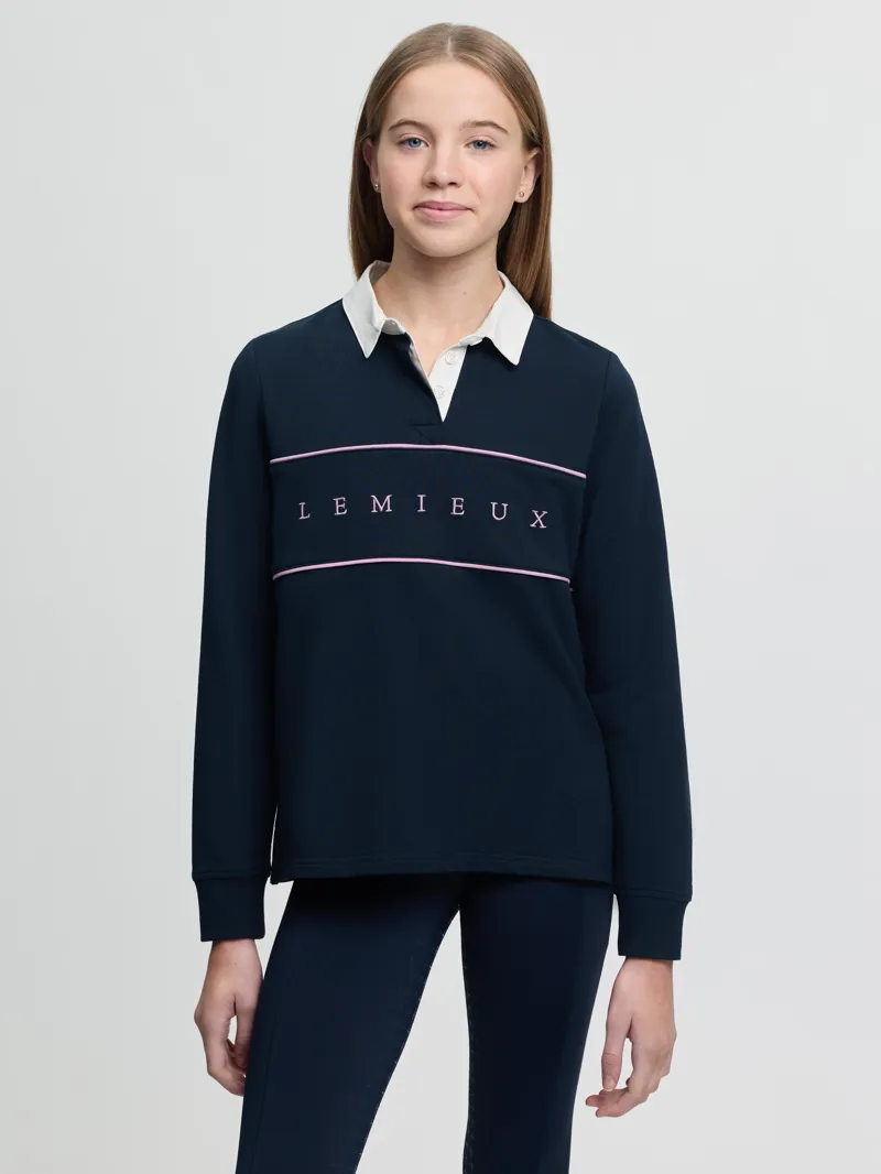 LeMieux Young Rider Riley Rugby Shirt in Navy-2