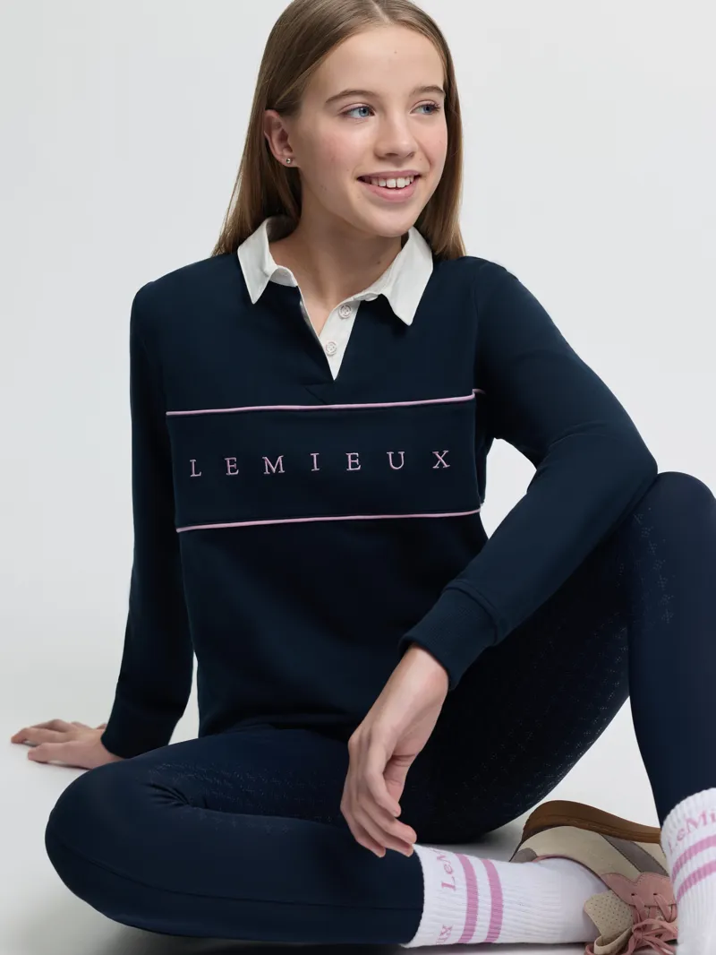 LeMieux Young Rider Riley Rugby Shirt in Navy-5