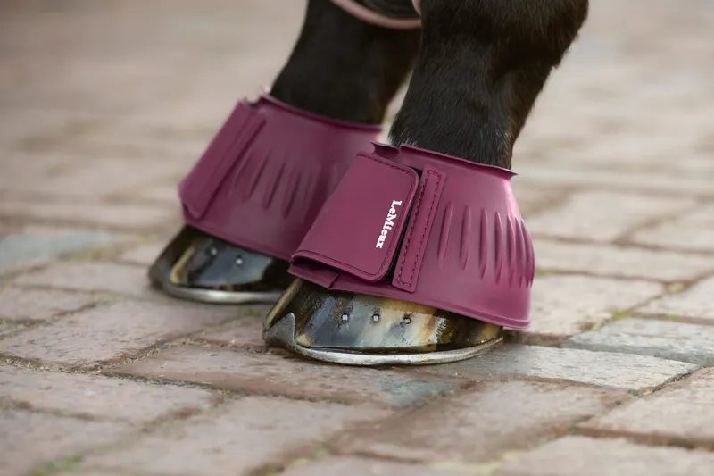 LeMieux Rubber Bell Boots in Blackberry-2