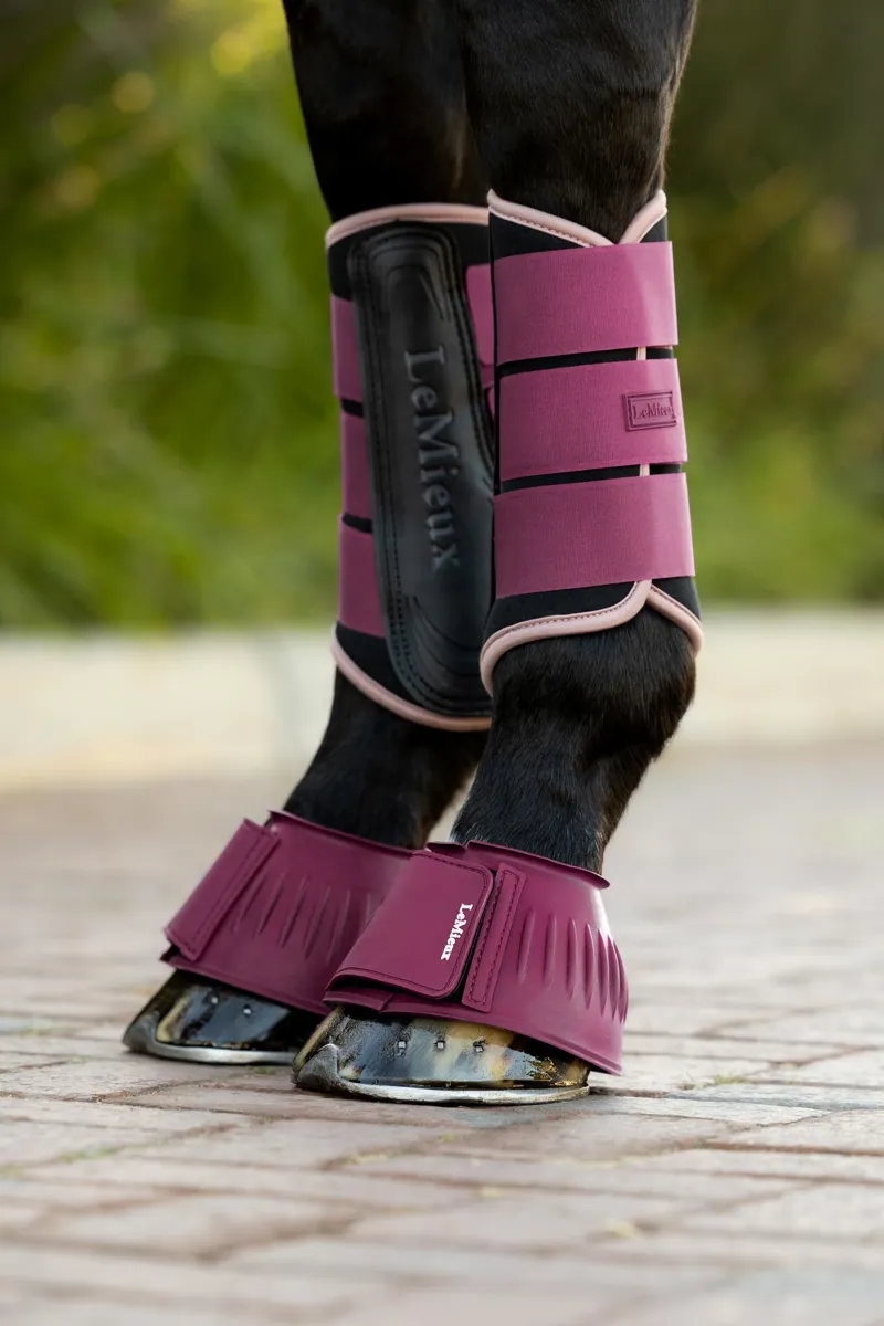 LeMieux Rubber Bell Boots in Blackberry-3