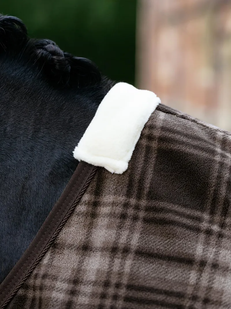 LeMieux Heritage Check Fleece Rug Cocoa-2