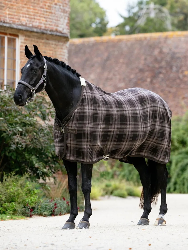 LeMieux Heritage Check Fleece Rug Cocoa-1