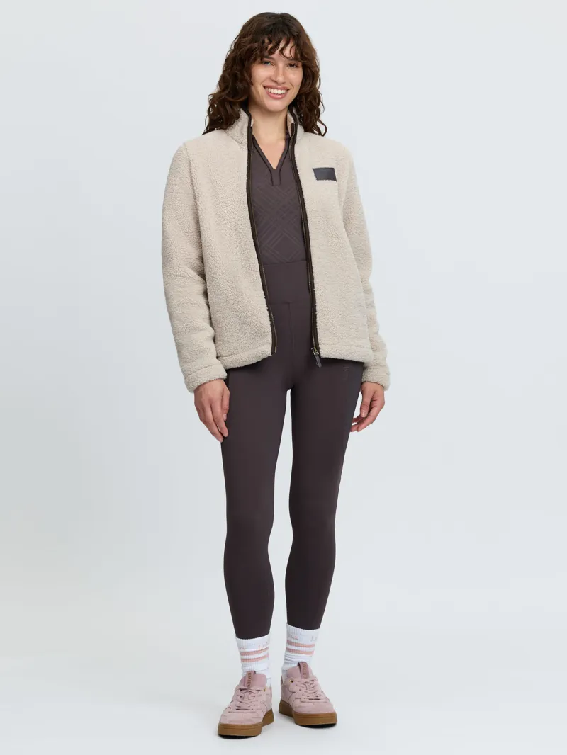 LeMieux Heritage Borg Ladies Zip Through Jacket Stone-3