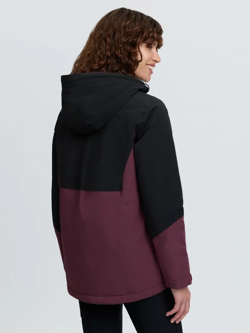 LeMieux Phoebe Half Zip Waterproof Anorak in Black and Bramble-1