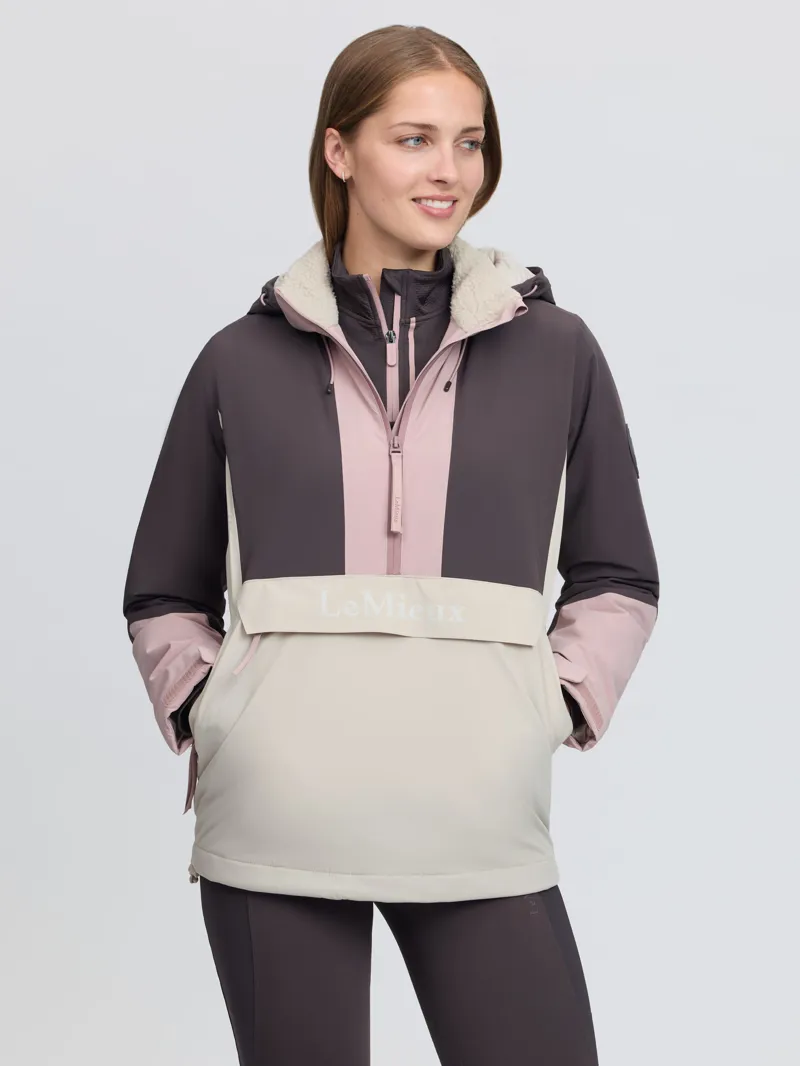 LeMieux Phoebe Half Zip Waterproof Anorak in Wild Rose-1