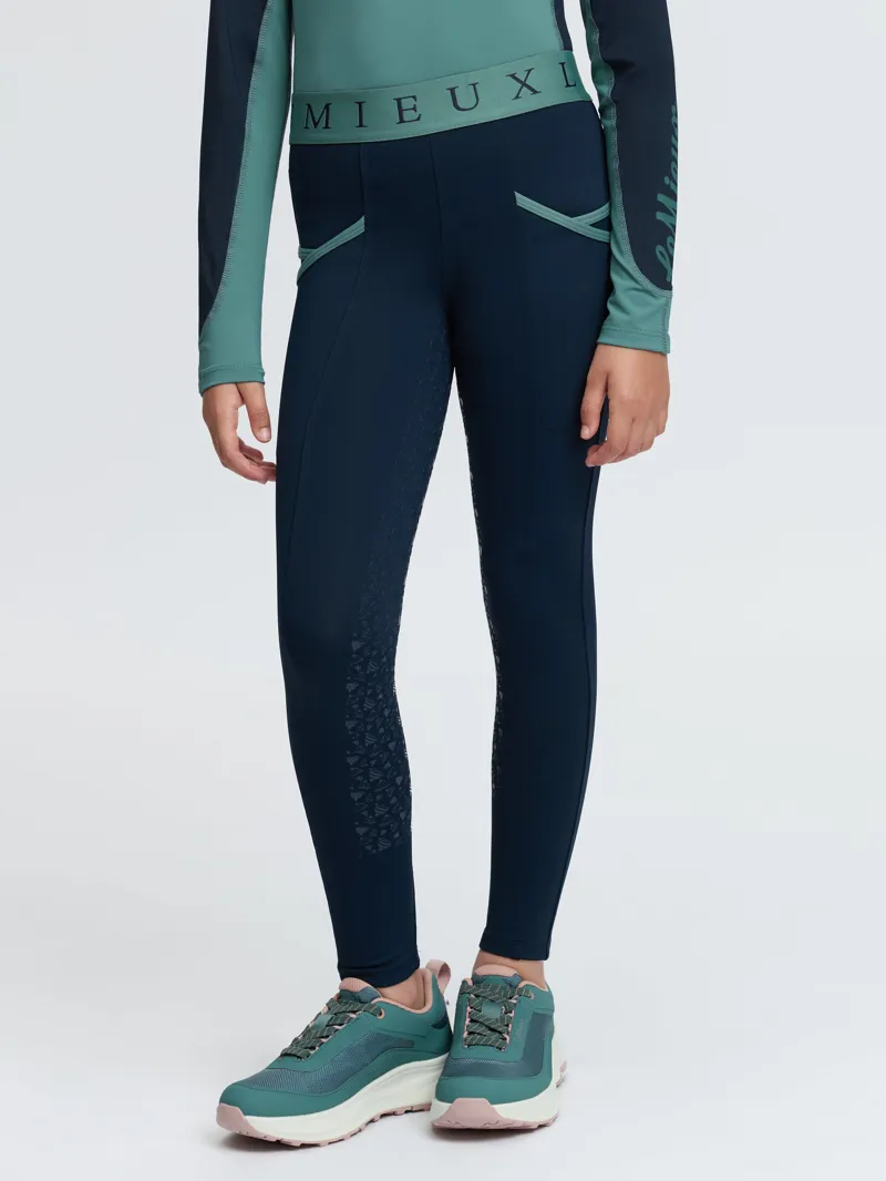  LeMieux Mini Pull On Breeches in Navy and Aloe-1
