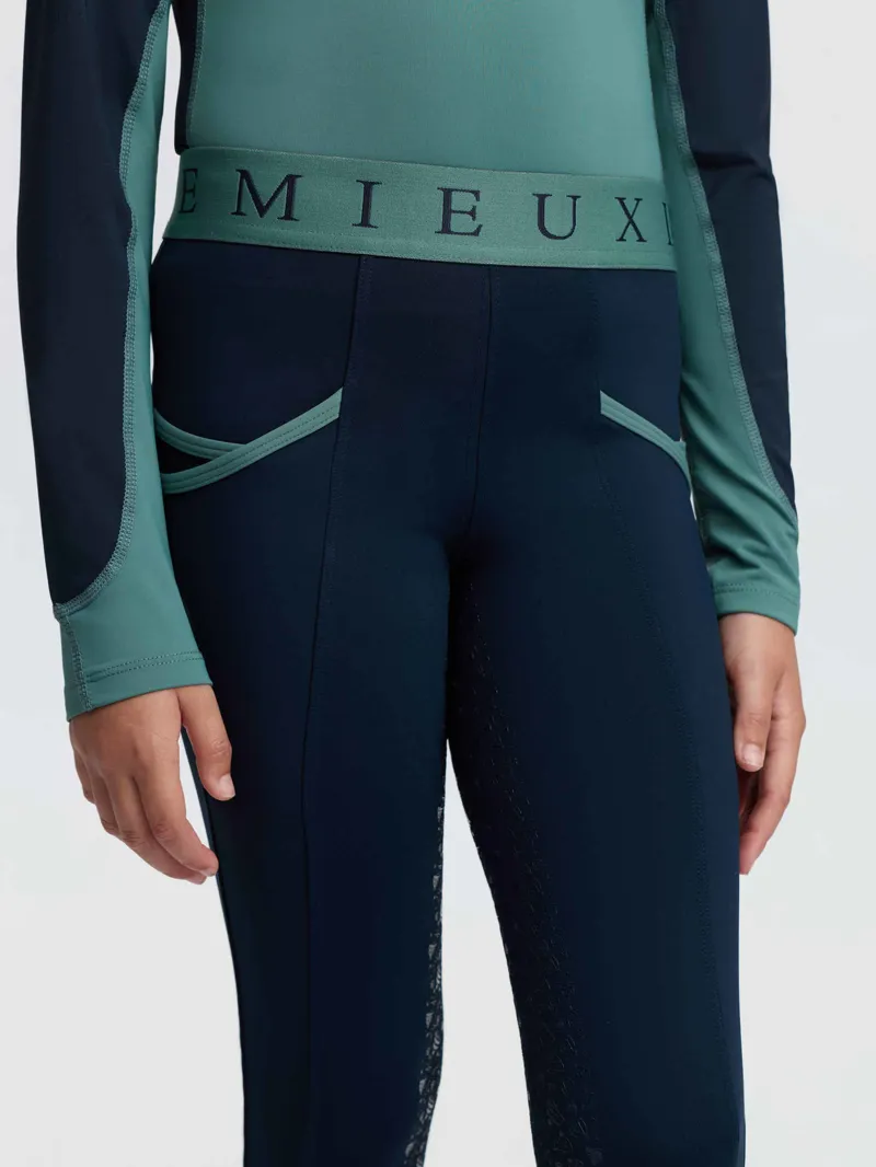  LeMieux Mini Pull On Breeches in Navy and Aloe-3