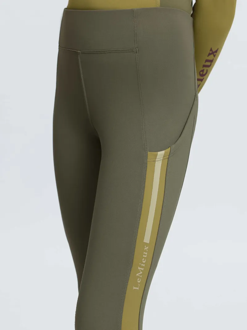 Young Rider Orla Pull On Breeches in Willow Green-4