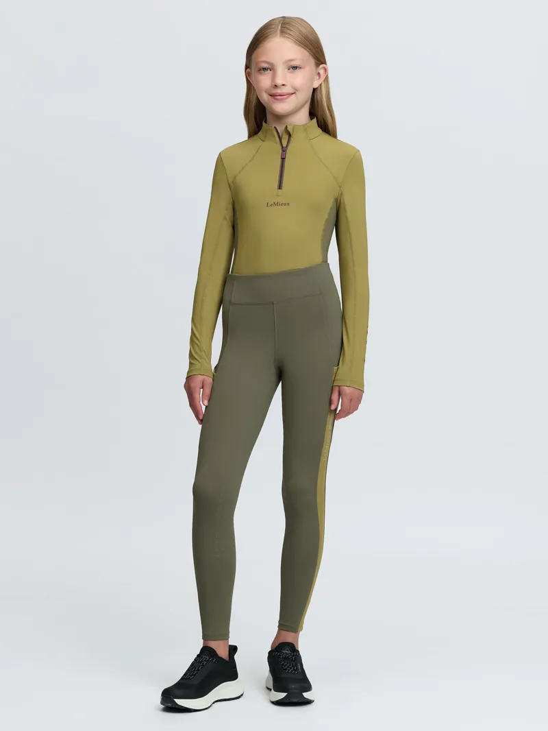 Young Rider Orla Pull On Breeches in Willow Green-5