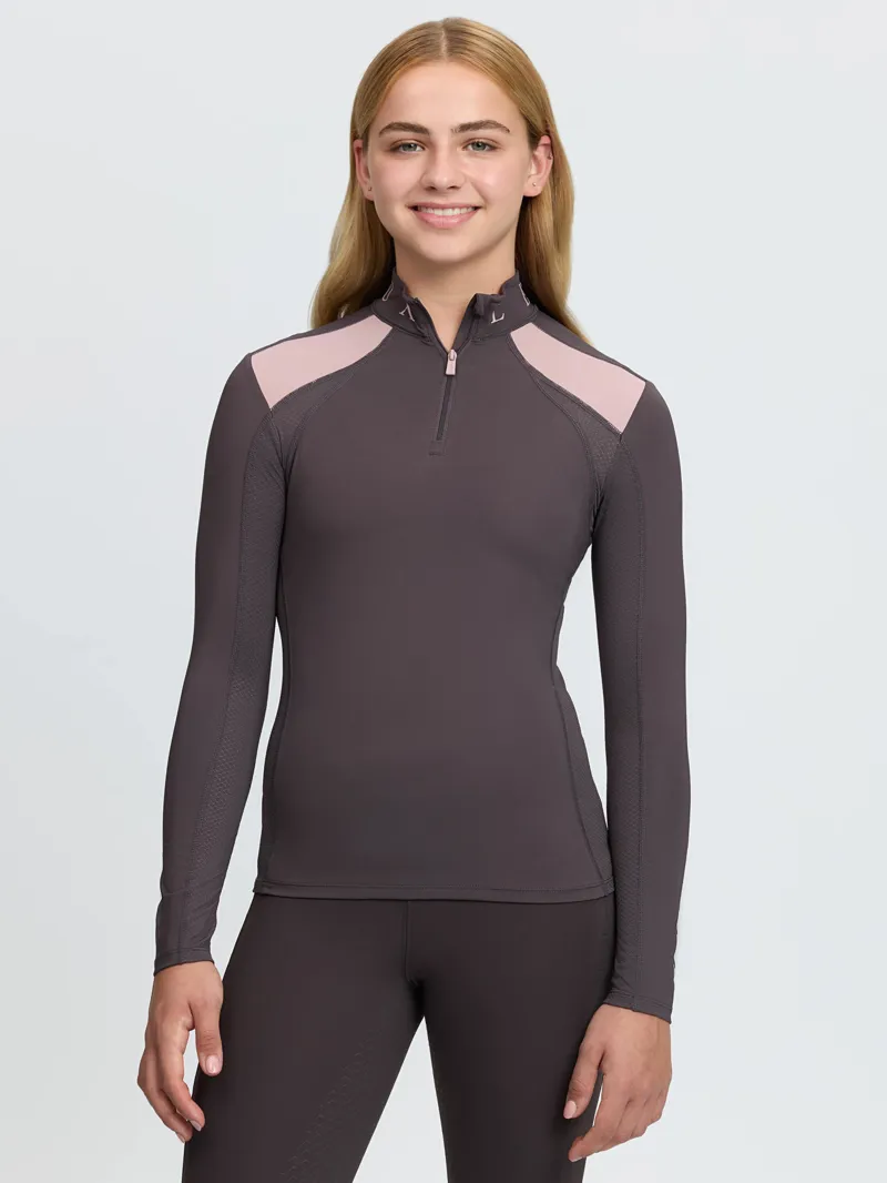 LeMieux Young Rider Mia Mesh Base Layer in Cocoa-2