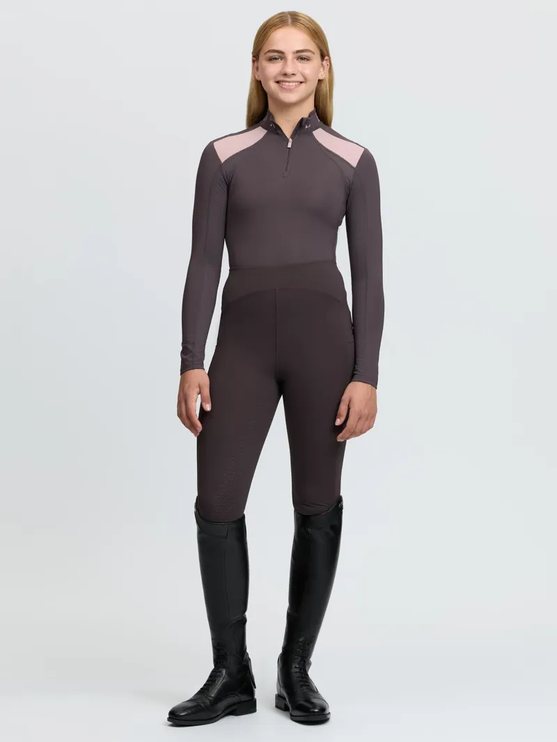 LeMieux Young Rider Mia Mesh Base Layer in Cocoa-6