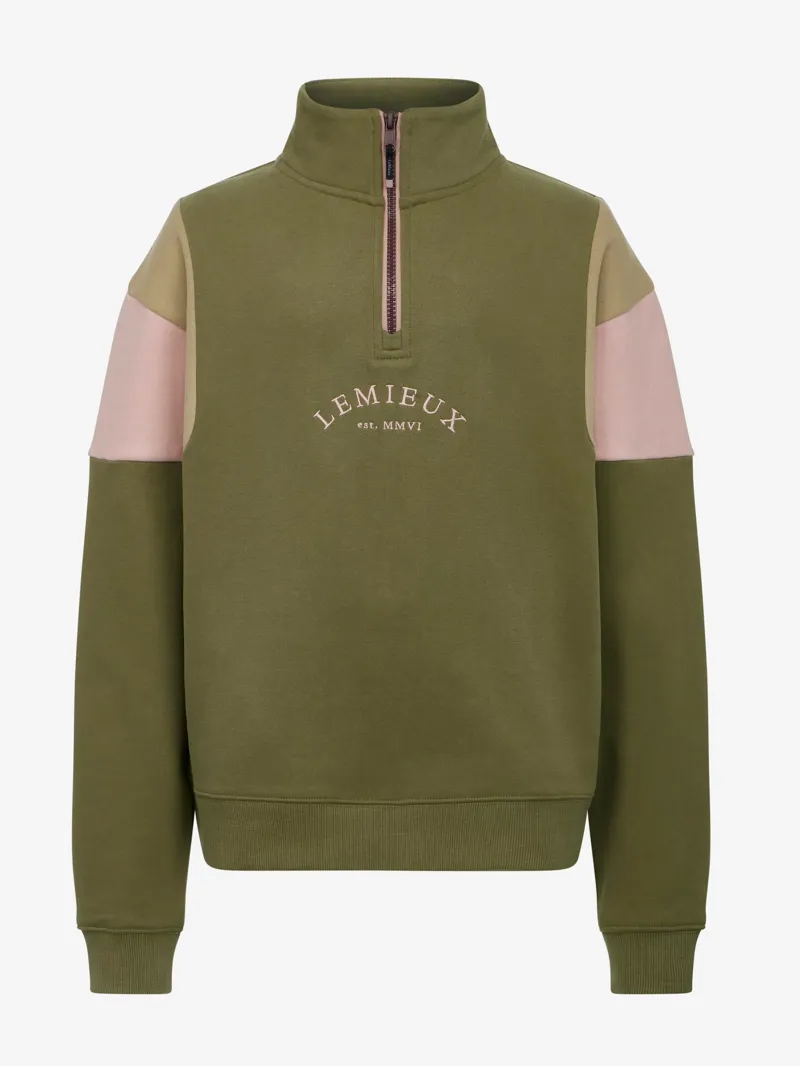 LeMieux Young Rider Viola Quarter Zip Sweat in Willow Green