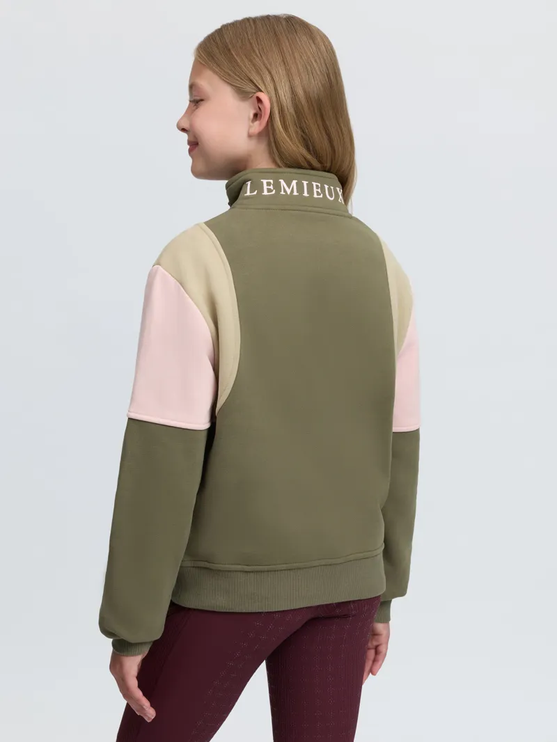LeMieux Young Rider Viola Quarter Zip Sweat in Willow Green-2