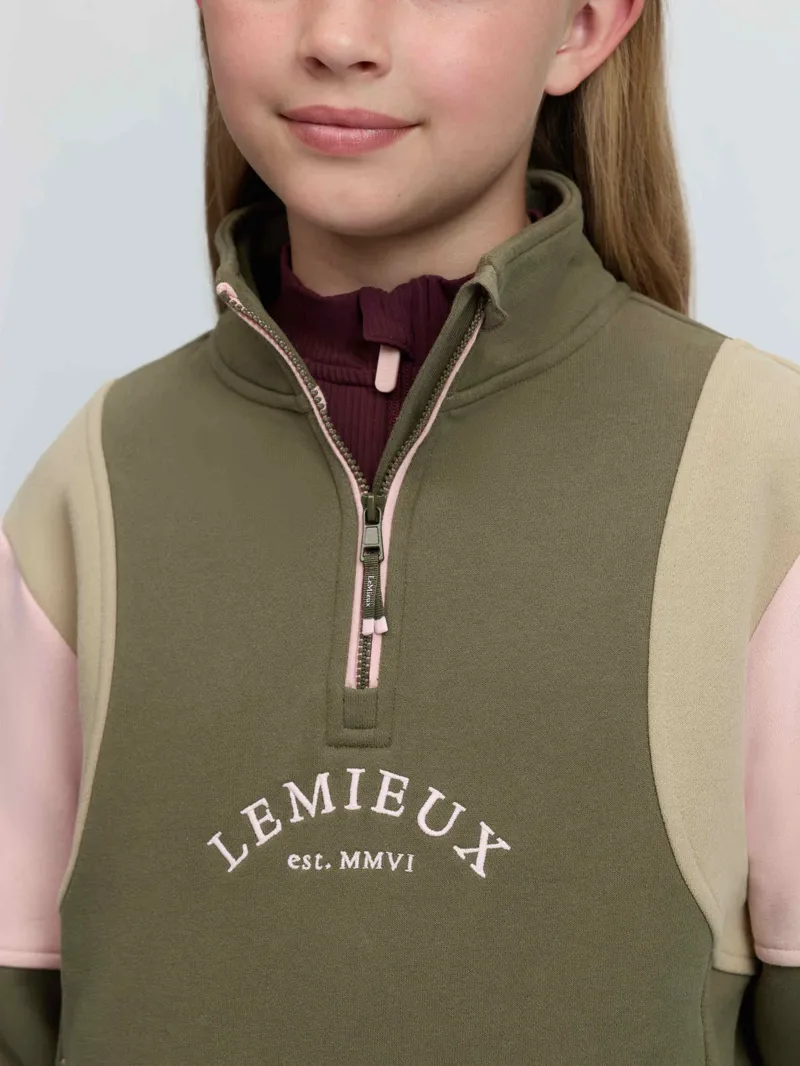 LeMieux Young Rider Viola Quarter Zip Sweat in Willow Green-4