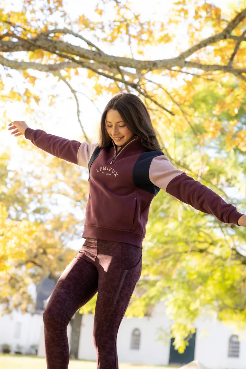 LeMieux Young Rider Viola Quarter Zip Sweat in Bramble-5