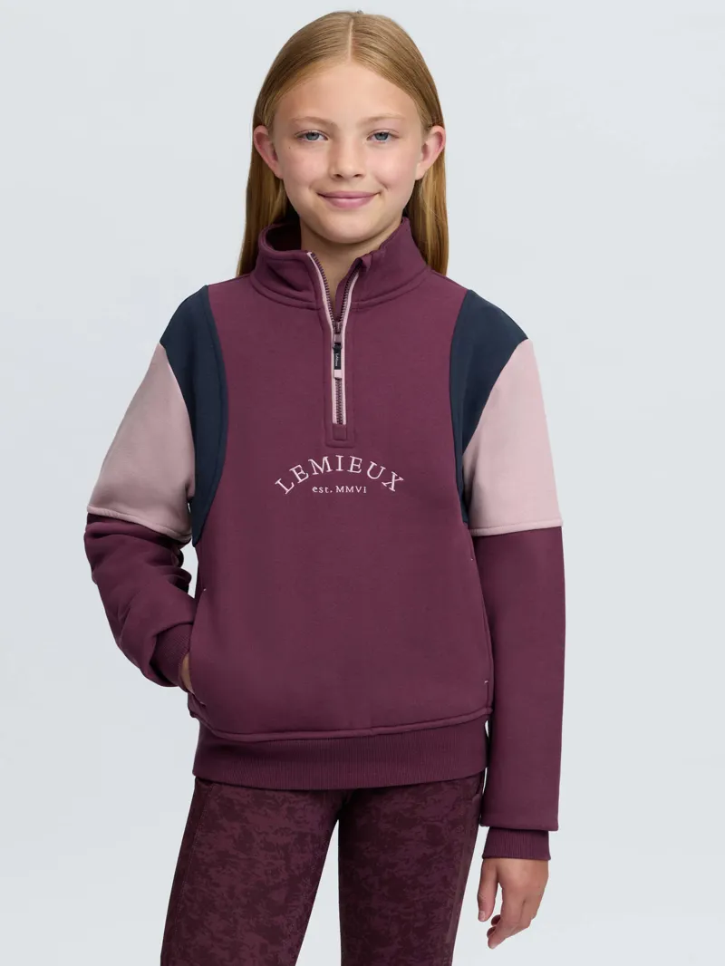 LeMieux Young Rider Viola Quarter Zip Sweat in Bramble