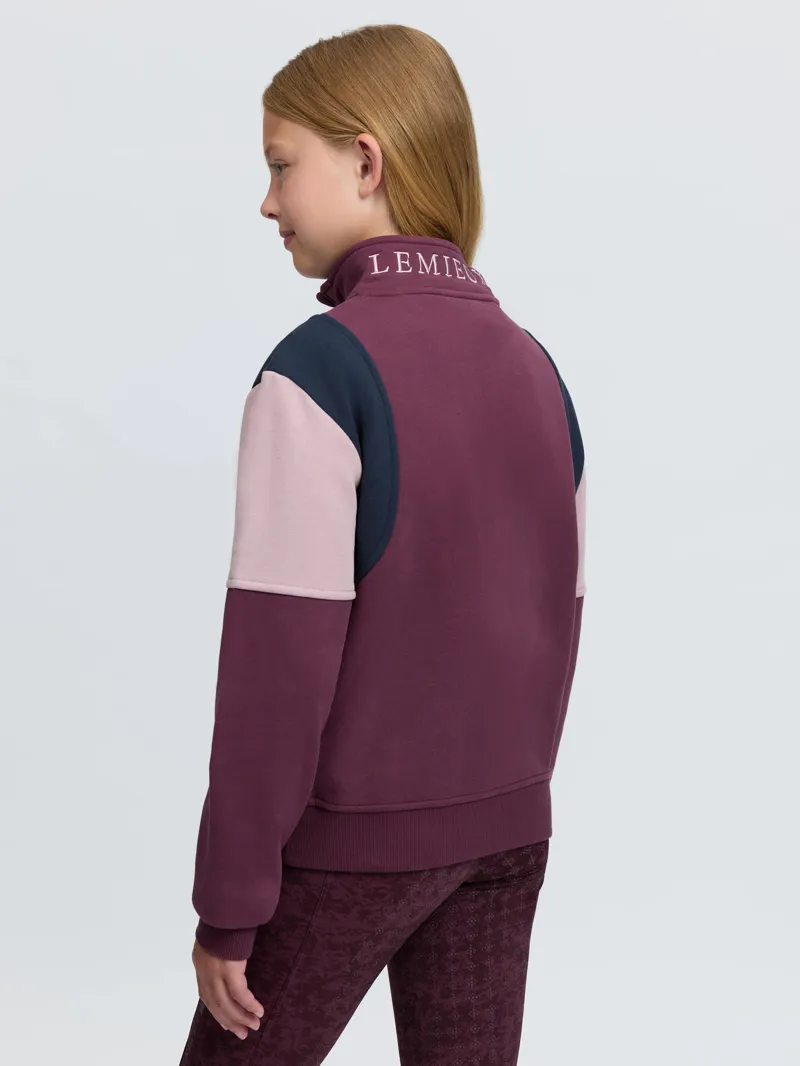 LeMieux Young Rider Viola Quarter Zip Sweat in Bramble-1