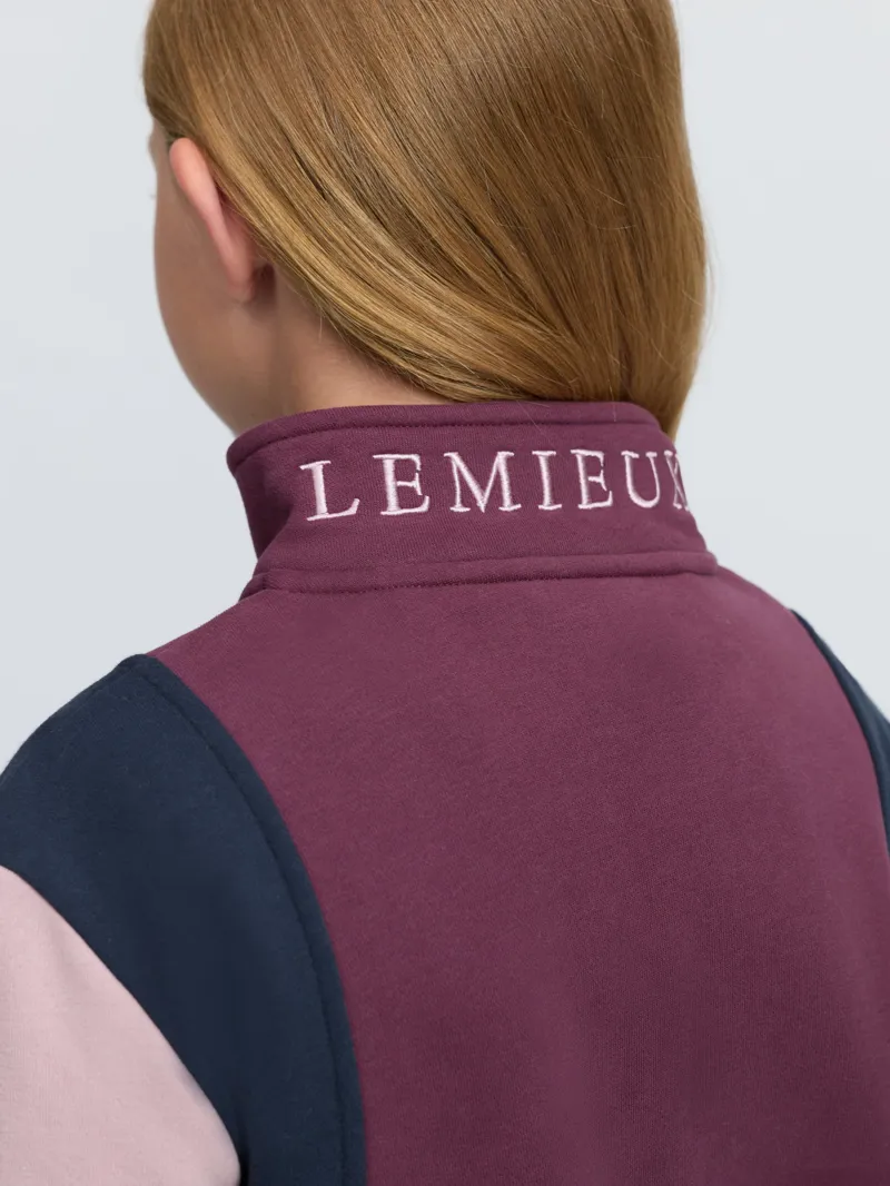 LeMieux Young Rider Viola Quarter Zip Sweat in Bramble-4