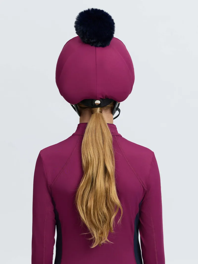 LeMieux Classique Pom Hat Silk in Blackberry-4