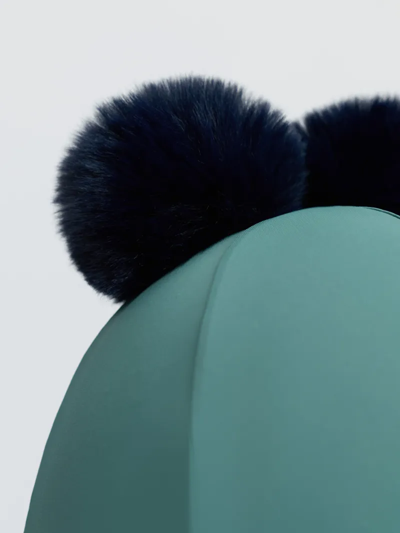 LeMieux Mini Double Pom Hat Silk in Navy and Aloe-4