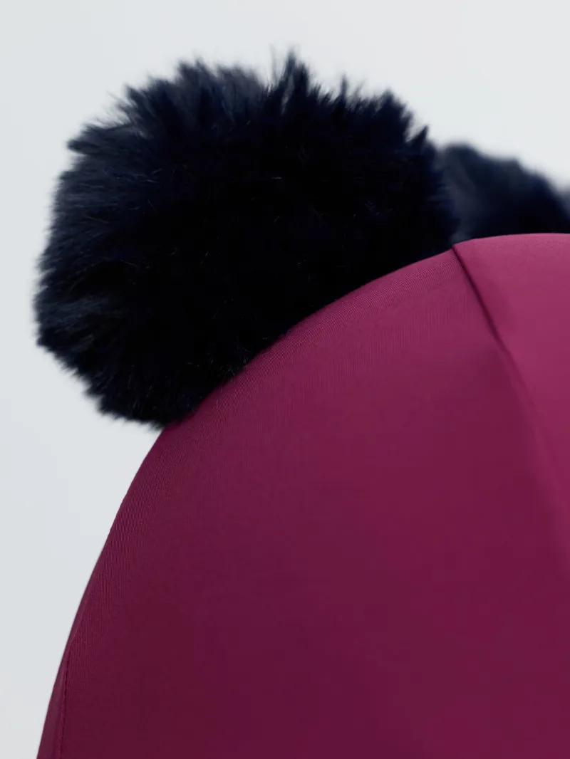 LeMieux Mini Double Pom Hat Silk in Blackberry-5