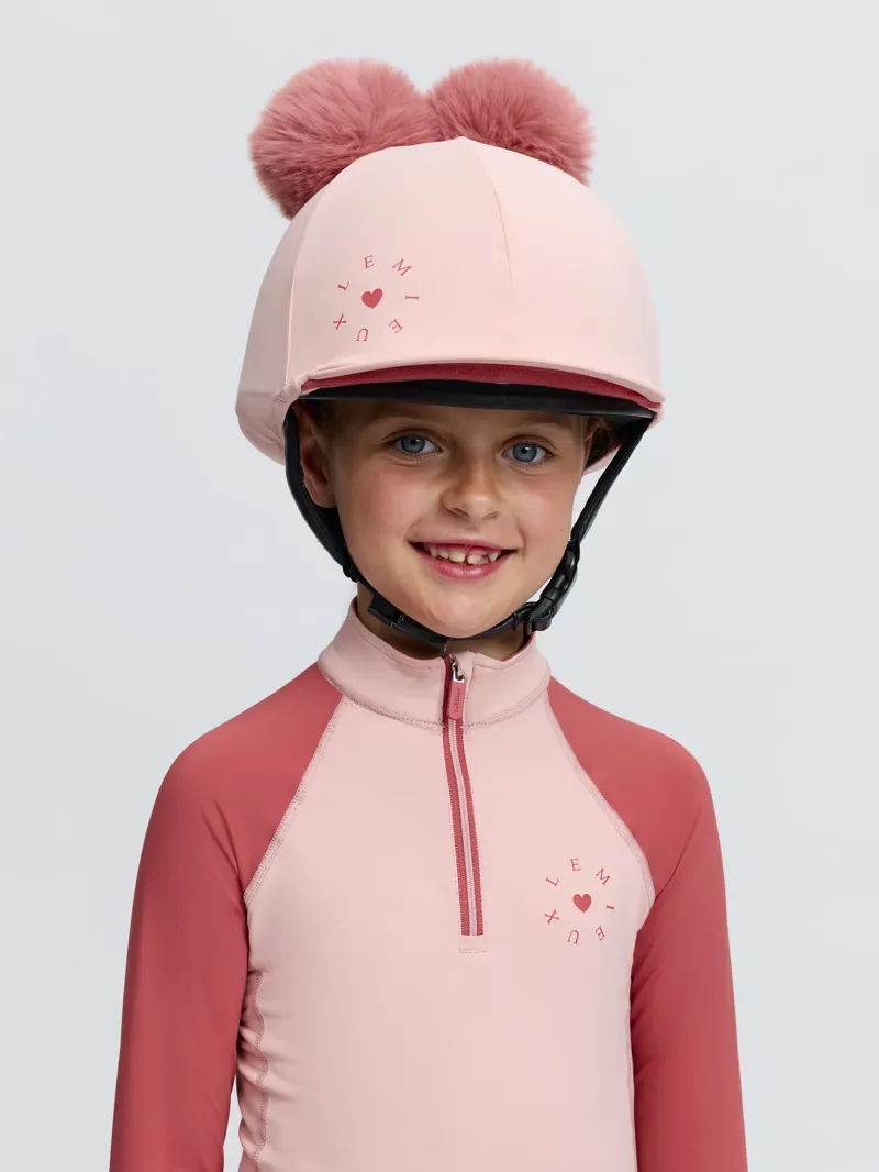 LeMieux Mini Double Pom Hat Silk in Petal-1