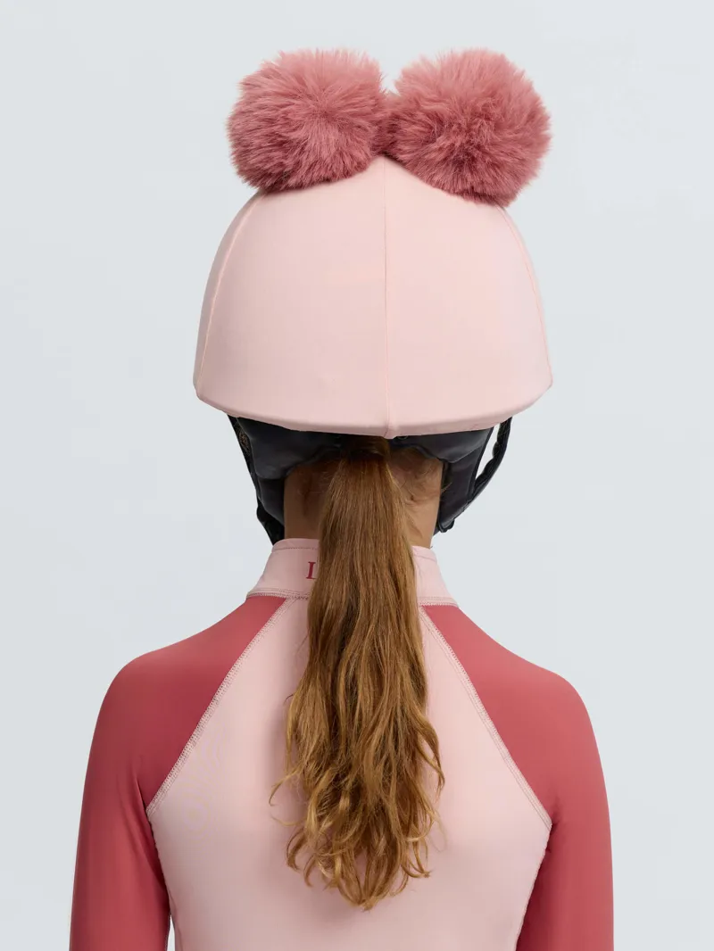 LeMieux Mini Double Pom Hat Silk in Petal-4