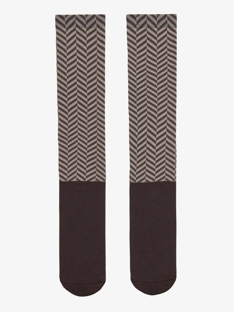 LeMieux Heritage Footsie Socks Herringbone Cocoa-1