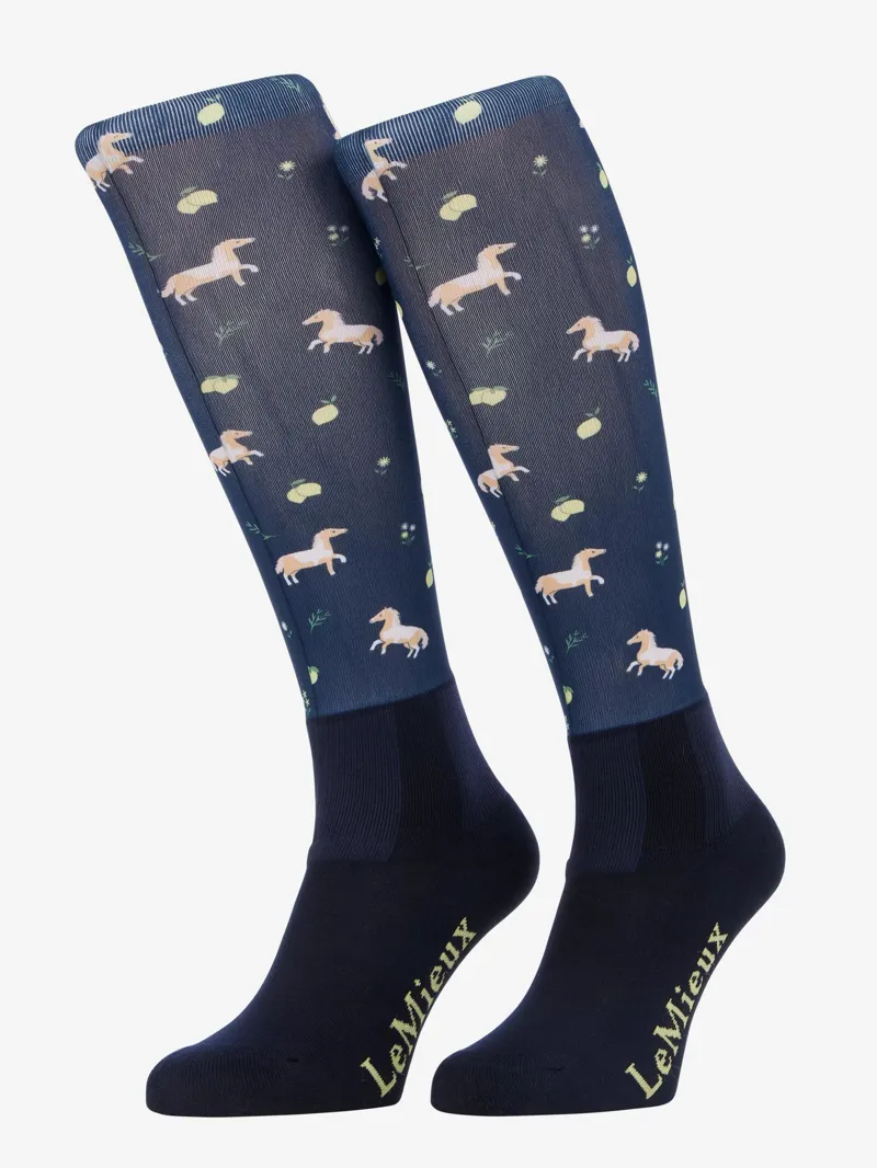 LeMieux Footsie Socks in Lemon Navy