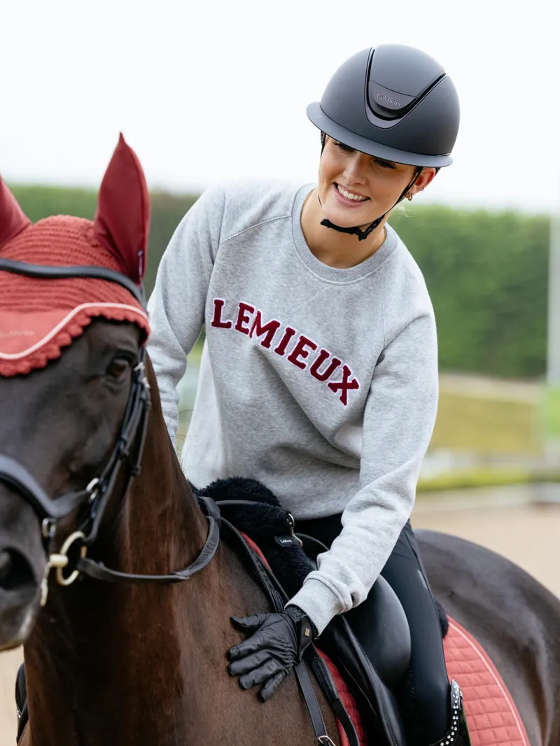 LeMieux Vida Varsity Crew Neck Sweat in Grey Marl-5