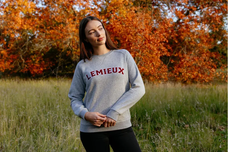 LeMieux Vida Varsity Crew Neck Sweat in Grey Marl-6