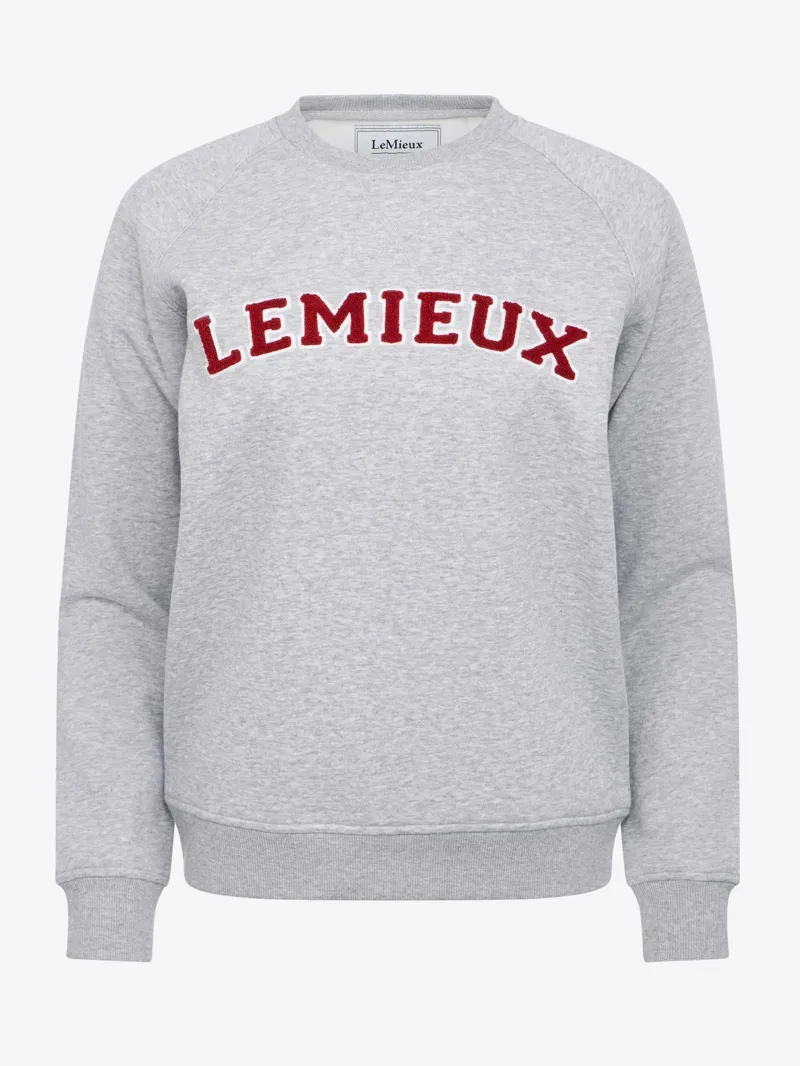 LeMieux Vida Varsity Crew Neck Sweat in Grey Marl