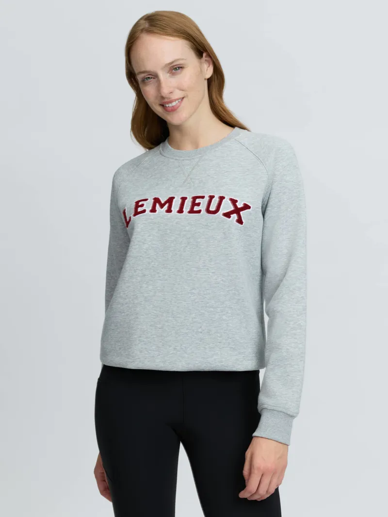 LeMieux Vida Varsity Crew Neck Sweat in Grey Marl-1