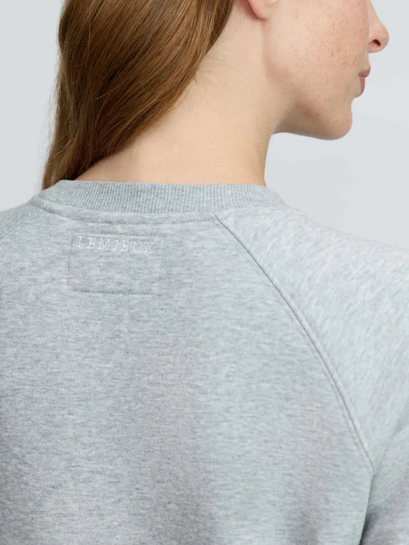 LeMieux Vida Varsity Crew Neck Sweat in Grey Marl-3