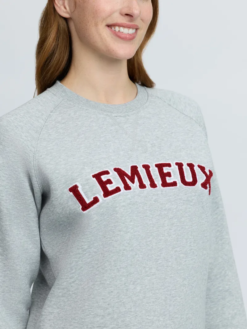 LeMieux Vida Varsity Crew Neck Sweat in Grey Marl-4
