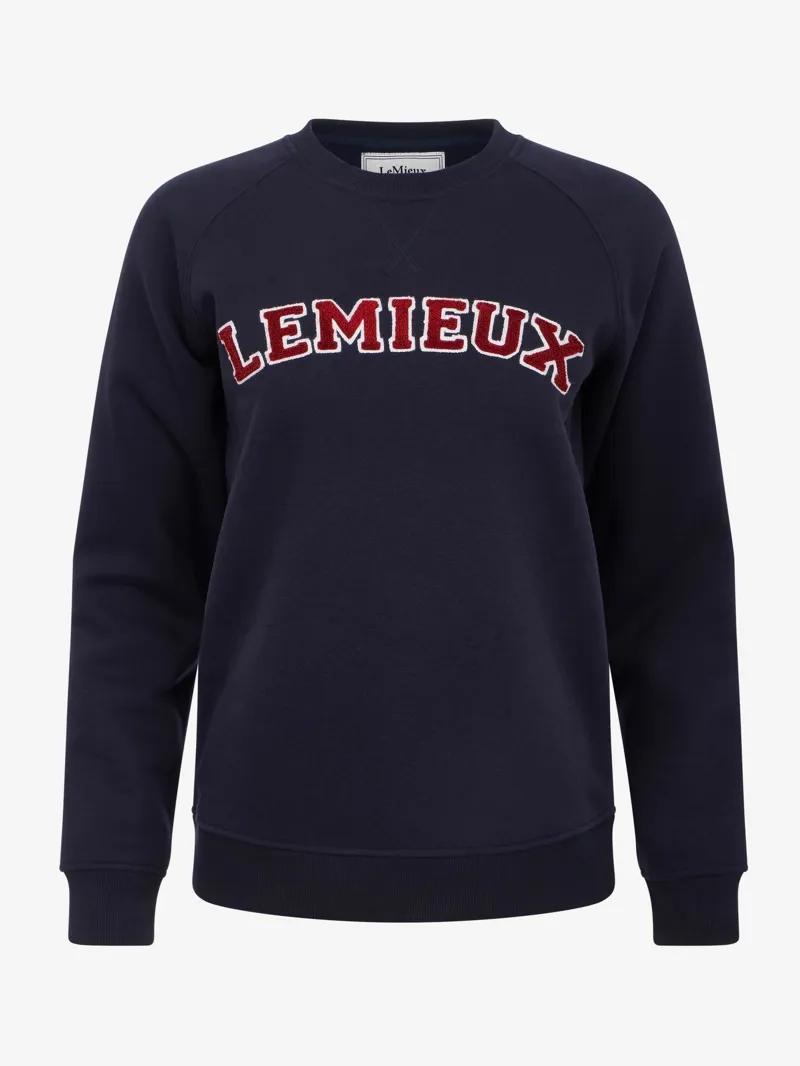 LeMieux Vida Varsity Crew Neck Sweat in Navy
