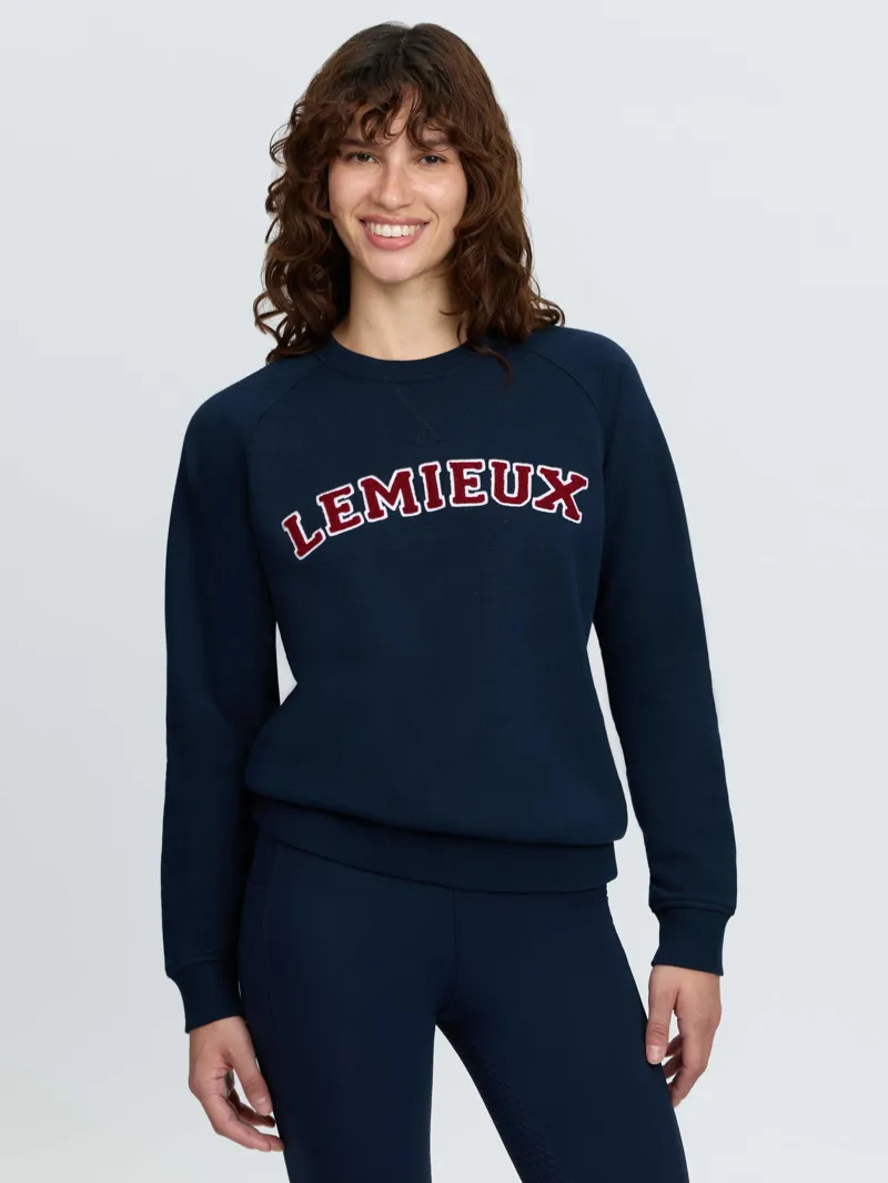 LeMieux Vida Varsity Crew Neck Sweat in Navy-1