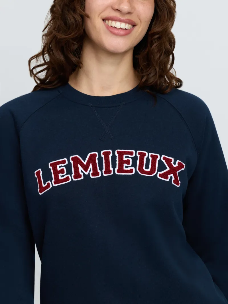 LeMieux Vida Varsity Crew Neck Sweat in Navy-3
